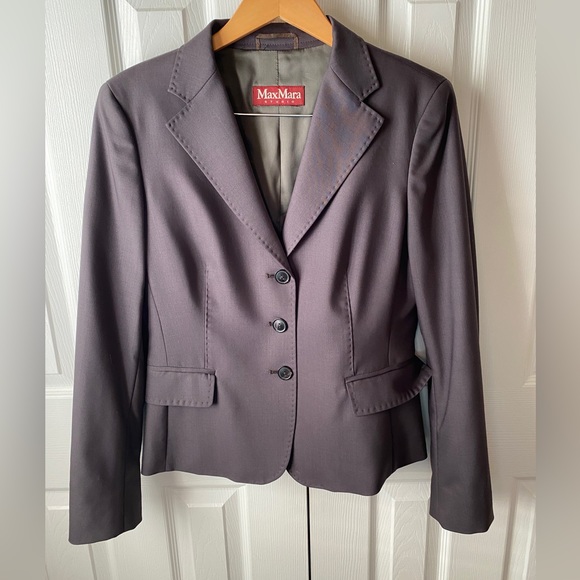 MaxMara Jackets & Blazers - MaxMara Studio Dark Gray Wool 3-Button Blazer SZ 14